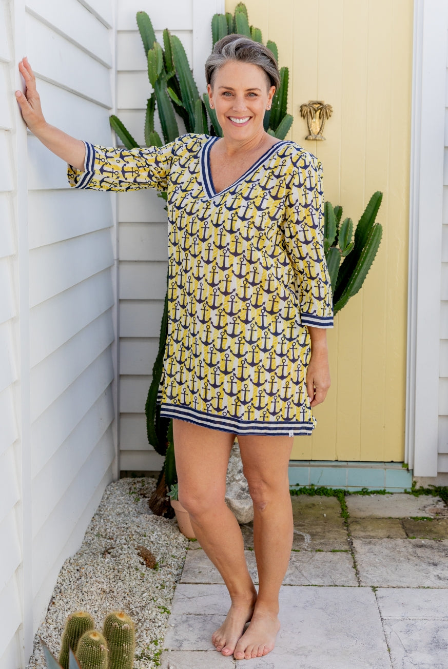 Anchor Cotton Beach Tunic Coverup