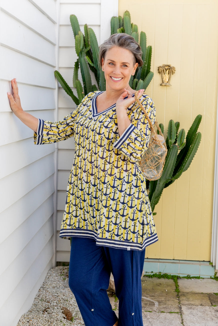 Anchor Cotton Beach Tunic Coverup