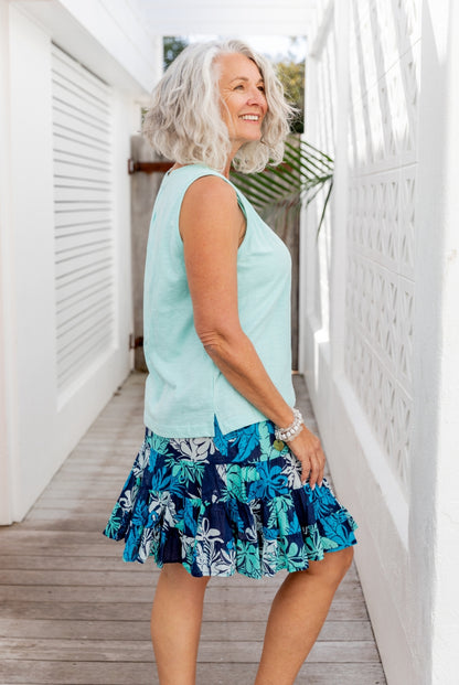 Hibiscus Cotton Ruffle Skirt