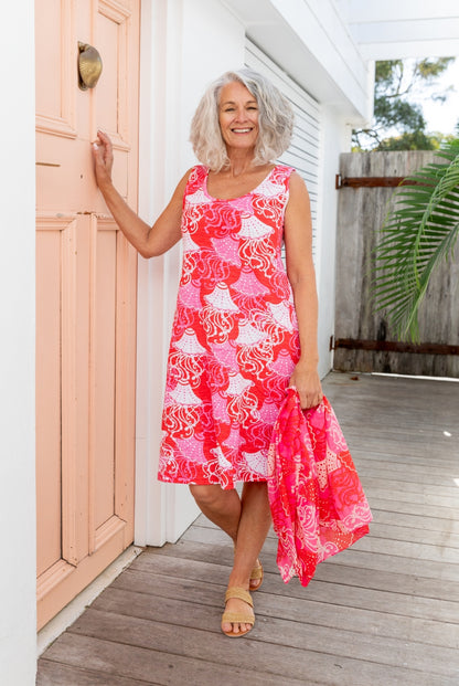 Frilly Fish Cotton Beach Dress