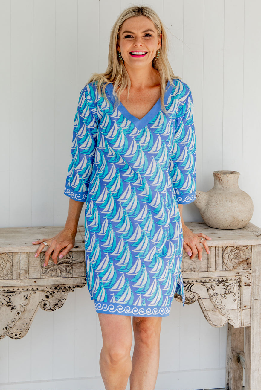 Sailaway Cotton Tunic Dress Australian home of West Indies Wear